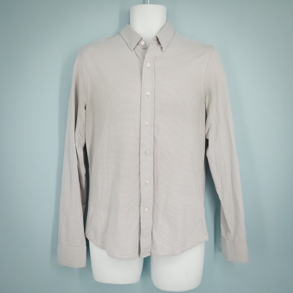Rhone Size Small S Micro Patterned Commuter Performance Collared Button Shirt